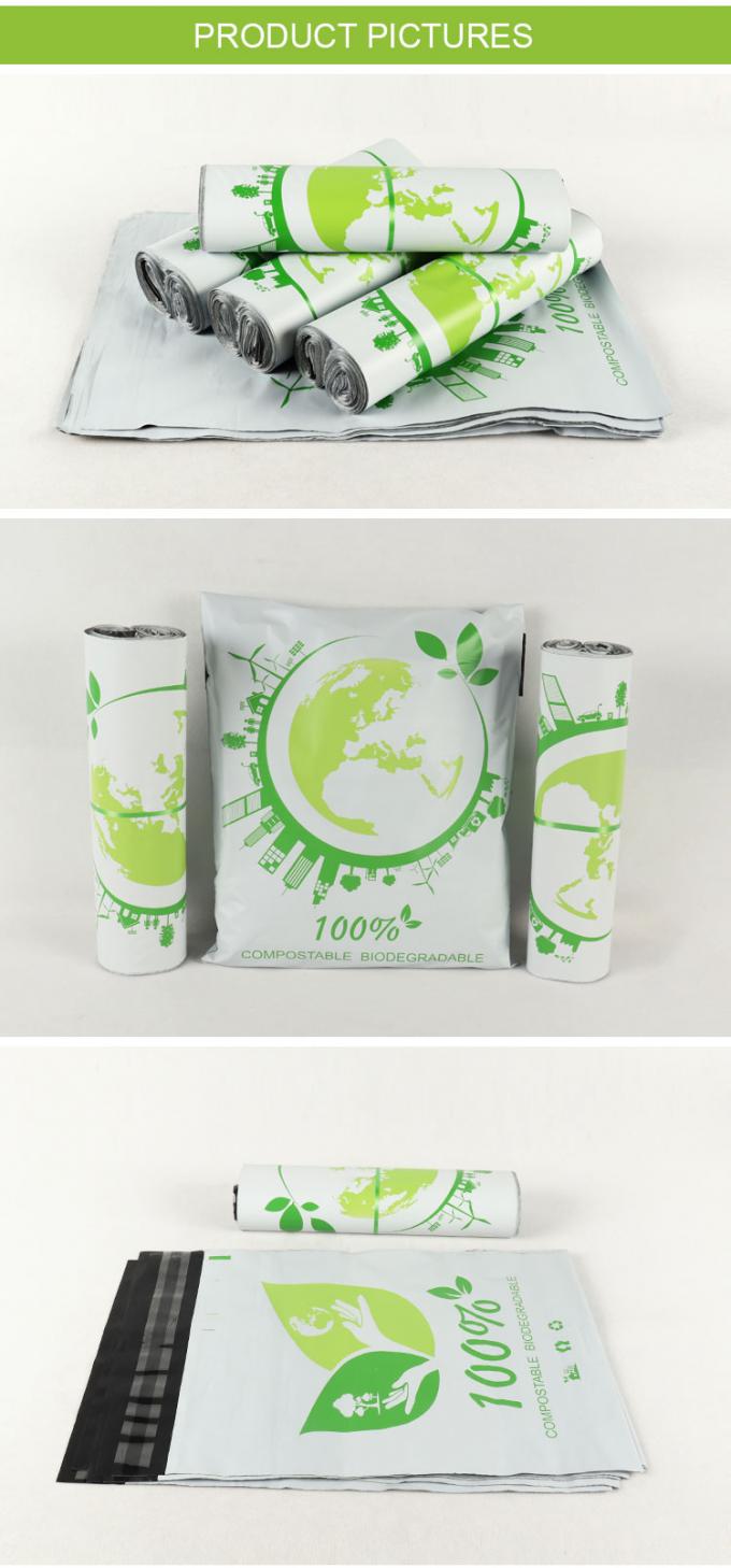 bolso de envío de empaquetado de encargo del almidón de maíz del bolso abonable biodegradable del correo del 100%