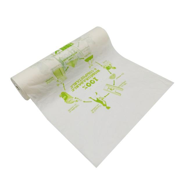 Top plano vegetal biodegradable del bolso de rollo de la fruta del hogar del estiércol vegetal de la autorización transparente