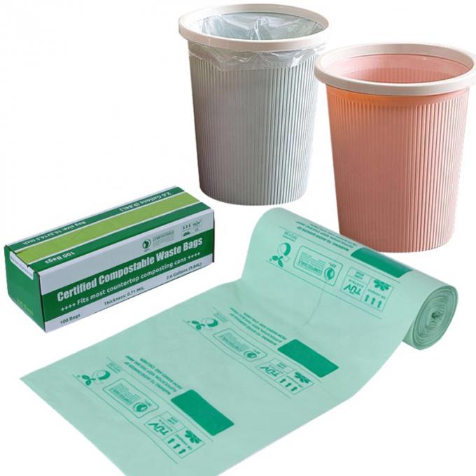 Bolso plástico biodegradable lleno modificado para requisitos particulares moda de la basura de la basura para la cocina