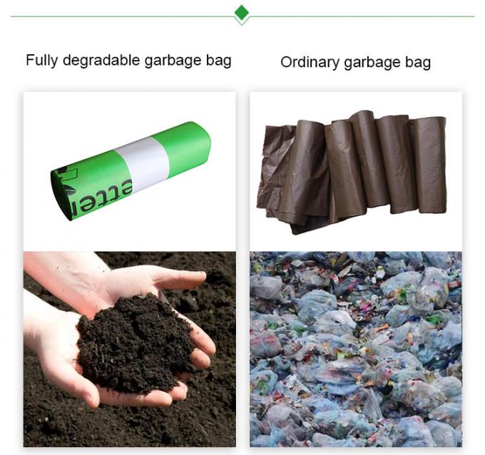 la aduana al por mayor amistosa de la maicena del eco imprimió bolsos de basura plásticos abonablees biodegradables del 100% en el rollo