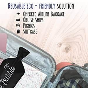 solución reutilizable para el equipaje comprobado de la línea aérea, barcos de cruceros, comidas campestres, maletas