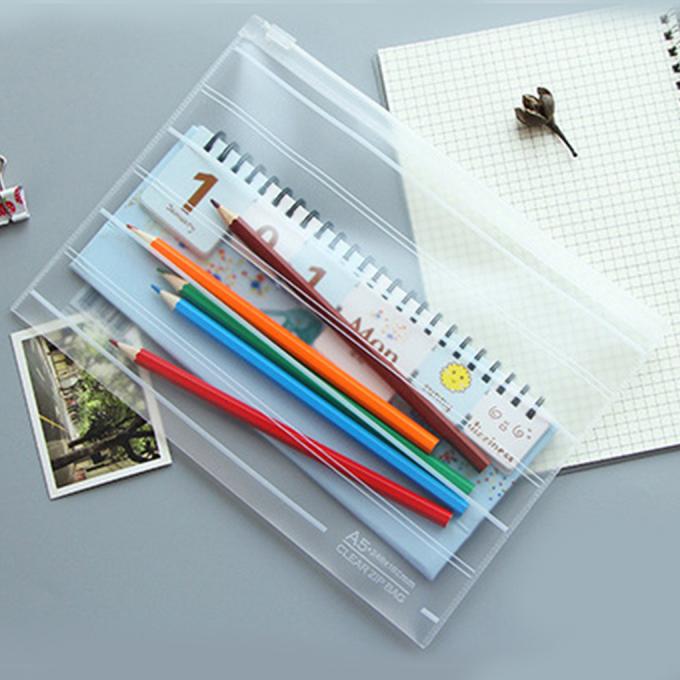 Bolso transparente del fichero del Pvc de la cremallera de la protección de fichero de los efectos de escritorio de la hoja impermeable de encargo del tirón