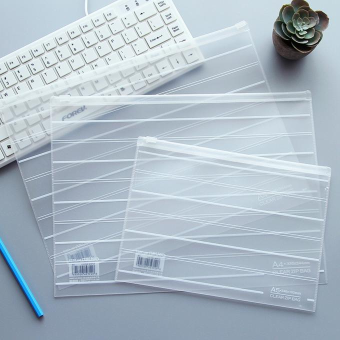 Bolso transparente del fichero del Pvc de la cremallera de la protección de fichero de los efectos de escritorio de la hoja impermeable de encargo del tirón