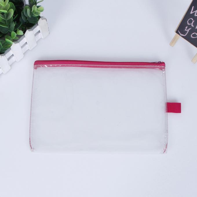 Bolso plástico de la cremallera del resbalador claro impermeable de encargo del pvc