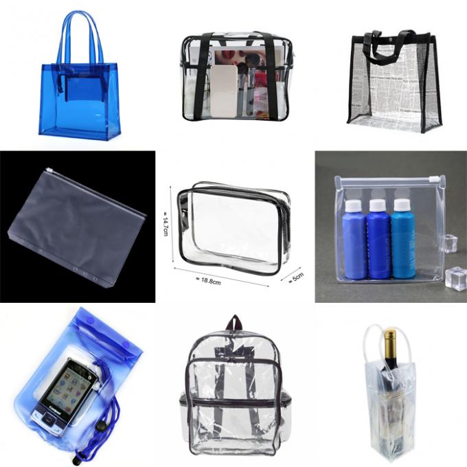 Bolso plástico de la cremallera del resbalador claro impermeable de encargo del pvc