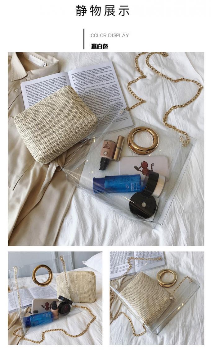 2 bolsos cuadrados de lujo elegantes de las señoras de las mujeres de la moda del nuevo totalizador portátil del bolso 2019 de la mano de la señora del pvc del sistema