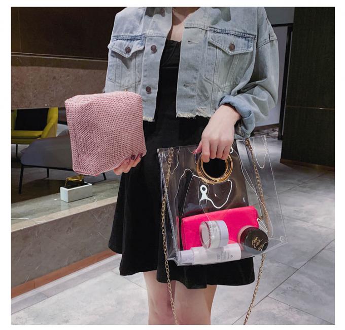 2 bolsos cuadrados de lujo elegantes de las señoras de las mujeres de la moda del nuevo totalizador portátil del bolso 2019 de la mano de la señora del pvc del sistema