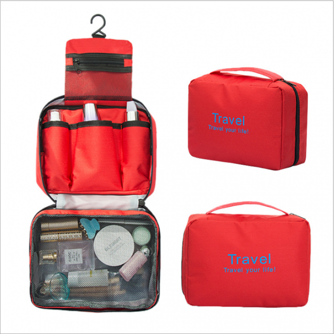3 pedazos del maquillaje de la bolsa del viaje del PVC del bolso claro del artículo de tocador