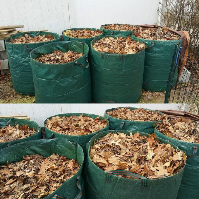 3-Pack 80 galones de bolso fuerte reutilizable del jardín, bolso de la hoja del estiércol vegetal para el césped y restos de jardinería