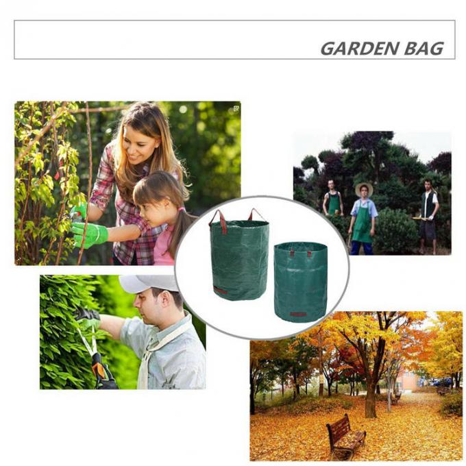 3-Pack 80 galones de bolso fuerte reutilizable del jardín, bolso de la hoja del estiércol vegetal para el césped y restos de jardinería