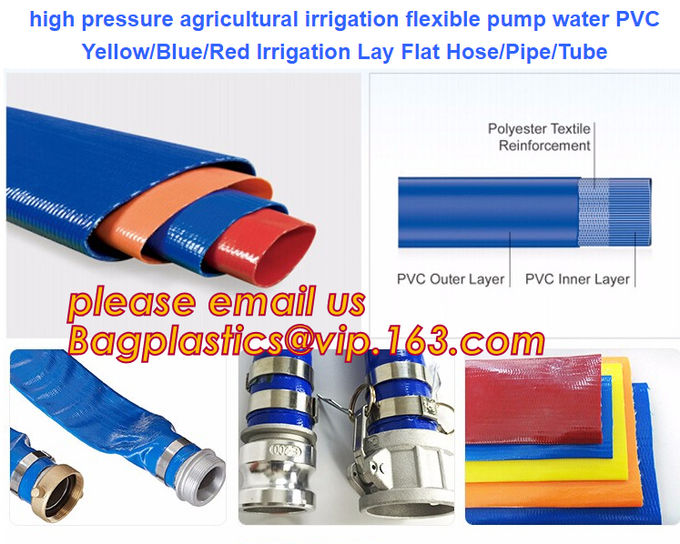 Manguera flexible del gas de la manguera del PVC Layflat del tubo de la irrigación del agua de la manguera del PVC Layflat