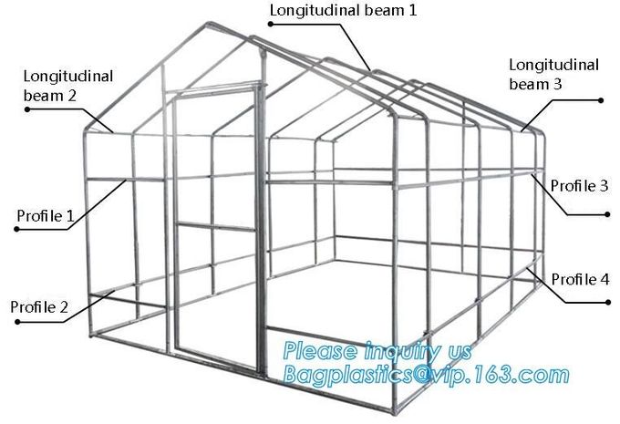 El jardín biodegradable de 4 estantes empaqueta la granja reforzada de la agricultura de las casas verdes de la cubierta