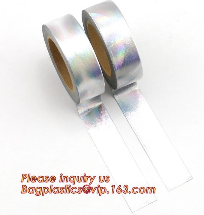 Reflexivo decorativo del laser del oro olográfico de la cinta de Washi de la hoja modificado para requisitos particulares