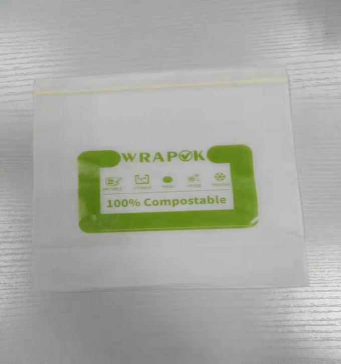 Bolsos biodegradables plásticos abonablees biodegradables del PLA de la categoría alimenticia del bolso de la cremallera del almidón de maíz del 100%
