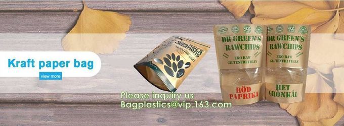 Soporte del bolso inferior plano/de la bolsa de papel de Kraft de la bolsa encima del bolso del papel de aluminio del bolso de la comida del bolso de la promoción del bolso de la cremallera del bolso