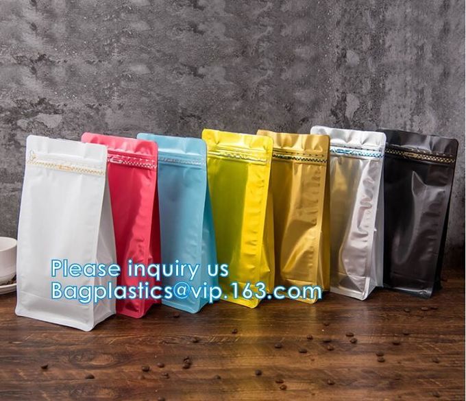 Sello biodegradable de CompostMiddle, sello de la parte inferior de K, bolsa plana, bolsos de empaquetado de café de la bolsa de lujo de los granos con una válvula de la manera