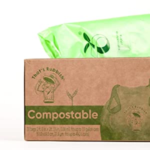 biodegradable abonable verde de los bolsos de basura de la basura