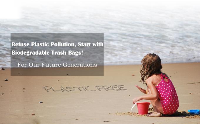 Los bolsos cortados con tintas abonablees biodegradables OXOS plásticos amistosos del almidón de maíz de la mandioca de Eco D2W EPI el 100% venden al por mayor 0