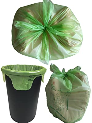bolsos del estiércol vegetal, bolsos de basura altos de la cocina, biodegradable, abonablees, lazo, aletas del lazo, basura