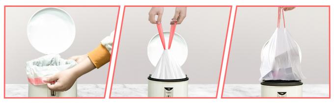 Los trazadores de líneas del compartimiento de la papelera del lazo del paquete de Eco empaquetan los bolsos de compras abonablees biodegradables del chaleco para las verduras y las frutas 0