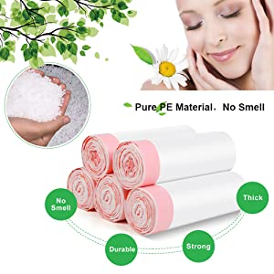 Bolsos abonablees Tierra-amistosos del perro el 100% para el impulso, 4Refill Rolls, 60Bags total, bolso de basura plástico del impulso inútil del perro casero 100 1