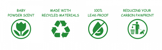 Maicena Compostables, bolsos abonablees favorables al medio ambiente del impulso del animal doméstico del perro de Unscented, prueba del bolso del impulso del perro del escape del sello de la estrella 0