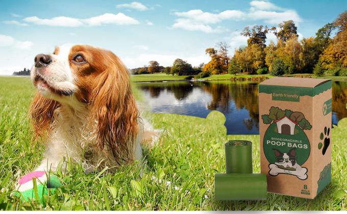 Bolsos biodegradables del impulso del perro | Bolsos de la basura del animal doméstico con el clip del dispensador y del correo para el perrito, disposición respetuosa del medio ambiente R de la prueba del escape 0