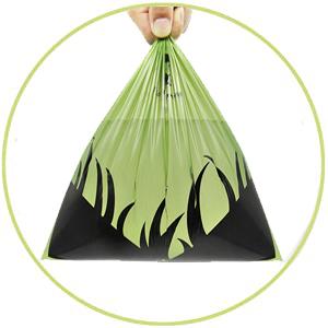 Bolso amistoso abonable biodegradable del lavadero del lazo de Eco del almidón de maíz, vagos plásticos de la basura del lazo abonable enorme 8