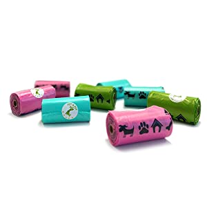 Bolso Planta-basado de la basura del perro | Abonable casero | Repuesto Rolls del dispensador | La prueba Poo del escape de Unscented empaqueta bio amistoso de Eco 2