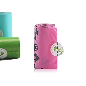 Bolso Planta-basado de la basura del perro | Abonable casero | Repuesto Rolls del dispensador | La prueba Poo del escape de Unscented empaqueta bio amistoso de Eco 5