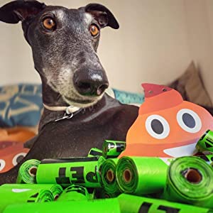 El bolso abonable disponible del impulso del perro para la limpieza del animal doméstico, basura hermética Tierra-amistosa del impulso del perro empaqueta con la manija del Fácil-lazo 0