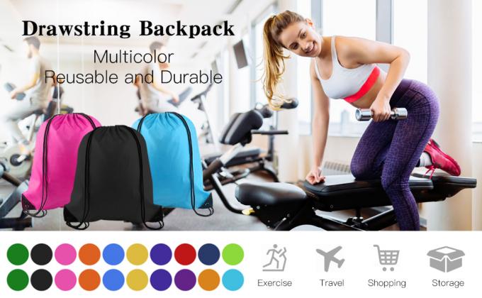 La mochila del lazo empaqueta la botella de agua Mesh Pockets Travel, gimnasio, yoga, deporte al aire libre de la cremallera de Sackpack del gimnasio del deporte 3