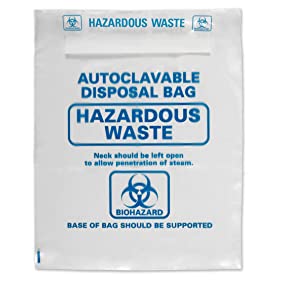 seguridad disponible del laboratorio de los desechos peligrosos del bolso de la disposición segura azul clara científica apta para el autoclave de Heathrow