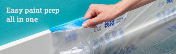 Pintura automotriz plástica de la cinta adhesiva de los pintores pregrabados la mejor pregrabó la película que enmascaraba que cubría con la cinta 1