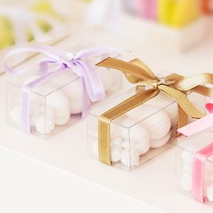 Favores de partido transparentes de la caja de embalaje de regalo de Eco de los envases cuadrados amistosos de la caja, boda, cumpleaños, acción de gracias, Halloween 3