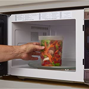 Contenedores de almacenamiento de comida de la tienda de delicatessen de la caja de almacenamiento con las tapas 32 onzas, paquete del cuarto de galón de 24 - envase Microwaveable plástico 3