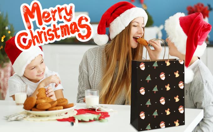 El regalo de vacaciones MULTIUSOS empaqueta bolsos agradables reciclables al por menor de la boda de papel del empaquetado el 100% Kraft de CMYK que hacen compras Eco 0