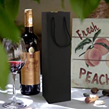 Los bolsos del vino del empaquetado al por menor de Eco de la extensión del pelo del sello de la hoja de oro abultan los bolsos de papel del regalo del vino de Kraft con las manijas 4