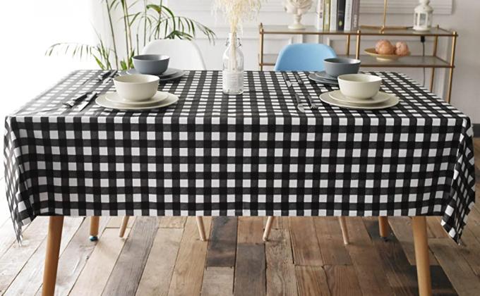 Eco-amigo no tóxico interior/al aire libre del mantel apoyado franela, del mantel de la Navidad del PVC del vinilo del día de fiesta de la cocina del mantel 12