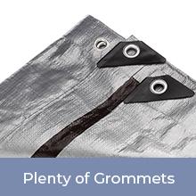 Los CARGCES CUBREN lona de lona de la LONA y de la FUENTE para el tejado, al aire libre, patio. Lluvia o Sun (reversible, de plata y negro) 0