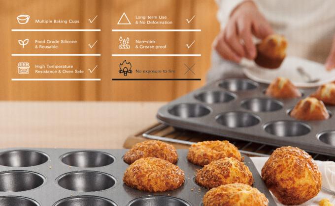 Trazadores de líneas estándar del mollete del trazador de líneas 150pcs de la magdalena de Katbite, tazas que cuecen disponibles
