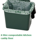 Bolso de basura plástico biodegradable disponible abonable, bolsos de basura abonablees favorables al medio ambiente de la maicena