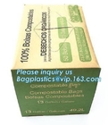 Bolsos de basura biodegradables amistosos abonablees del OEM el 100% Eco, bolsos de basura plásticos abonablees biodegradables del 100%
