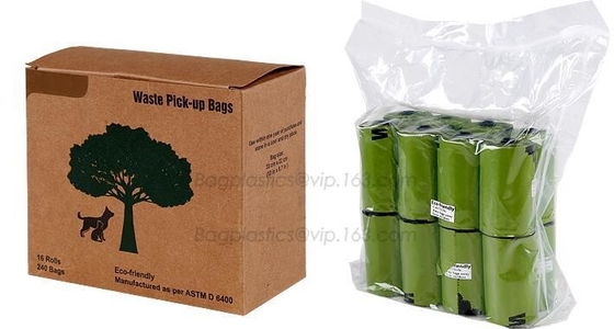 Bolsos biodegradables de empaquetado modificados para requisitos particulares del impulso del perro de HDPE+D2W, bolso de encargo unscented del impulso del perro con la etiqueta privada