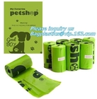 El recogedor disponible del impulso del perro de los guantes de Plastarch PE empaqueta guantes de limpieza plásticos, bolsos en el rollo con el dispensador y el clip del correo