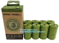 Los bolsos biodegradables abonablees del impulso del perro de la maicena el 100%, dispensador con reciclan el bolso de la basura/bolsos abonablees de la basura del perro