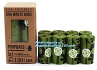 Los bolsos biodegradables abonablees del impulso del perro de la maicena el 100%, dispensador con reciclan el bolso de la basura/bolsos abonablees de la basura del perro