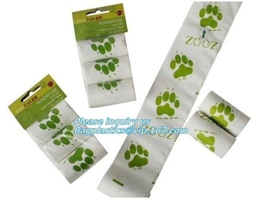 Bolso abonable del impulso del perrito, dispensador inútil amistoso del tenedor del bolso de la tierra de la maicena de la manija del top del lazo con la linterna de LED Eco