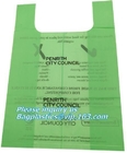 El bolso de compras biodegradable plástico del portador del chaleco de la camiseta con EN13432 certificó, los bolsos de compras plásticos del portador del chaleco