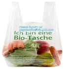 Bolso de compras abonable del portador del chaleco de la camiseta del bolso plástico biodegradable de la comida, hogar ASTM D6400 Tran biodegradable del estiércol vegetal